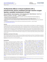Antibacterial effects in blood irradiated with a polychromatic device mediated through reactive oxygen species: possible involvement of haem