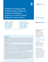 The risk of orofacial cleft lip/palate due to maternal ambient air pollution exposure : a call for further research in South Africa