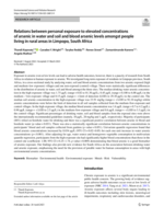 Relations between personal exposure to elevated concentrations of arsenic in water and soil and blood arsenic levels amongst people living in rural areas in Limpopo, South Africa