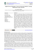 Digital devices: Blessings or curses to university students' learning effectiveness in the classroom 