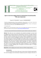 Sport event leveraging aimed at destination brand benefits: The case Cameroon