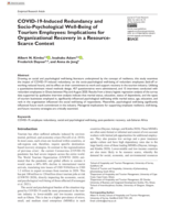 COVID-19-Induced Redundancy and Socio-Psychological Well-Being of Tourism Employees: Implications for Organizational Recovery in a Resource-Scarce Context