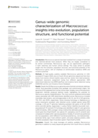 Genus-wide genomic characterization of Macrococcus: insights into evolution, population structure, and functional potential: insights into evolution, population structure, and functional potential