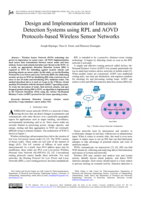 Design and implementation of intrusion detection systems using RPL and AOVD protocols-based wireless sensor networks