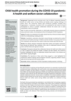 Child health promotion during the COVID-19 pandemic: A health and welfare sector collaboration
