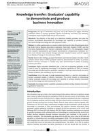 Knowledge transfer: Graduates’ capability to demonstrate and produce business innovation