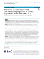Prevalence and factors associated with adolescent pregnancies in Zambia: a systematic review from 2000–2022