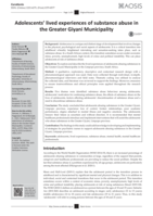 Adolescents’ lived experiences of substance abuse in the Greater Giyani Municipality