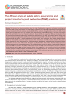 The African origin of public policy, programme and project monitoring and evaluation (M&E) practices
