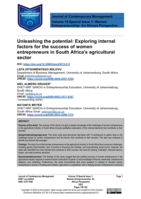 Unleashing the potential: Exploring internal factors for the success of women entrepreneurs in South Africa's agricultural sector