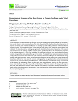 Biomechanical response of the root system in tomato seedlings under wind disturbance