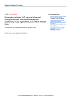 Kei-apple-mediated NiO nanoparticles and biological studies: anti-inflammatory and cytotoxicity study against HeLa and HEK 293 cell lines