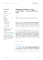 Fusarium diversity from the Golden Gate Highlands National Park