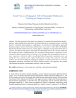 Social time as a pedagogical toll for meaningful mathematics teaching and deeper learning