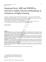 Integrated fuzzy AHP and TOPSIS as innovative student selection methodology at institutions of higher learning