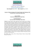 Analysis of online teaching and learning strategies and challenges in the COVID-19 Era: Lessons from South Africa