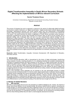 Digital transformation inequality in South African secondary schools affecting the implementation of 4IR era relevant curriculum
