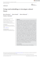 Using word embeddings to investigate cultural biases