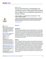 The perceived barriers and facilitators for chiropractic care in older adults with low back pain; insights from a qualitative exploration in a Dutch context