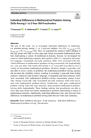 Individual pifferences in mathematical problem-solving skills among 3-to 5-year-old preschoolers