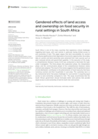 Gendered effects of land access and ownership on food security in rural settings in South Africa