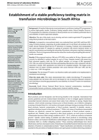 Establishment of a stable proficiency testing matrix in transfusion microbiology in South Africa