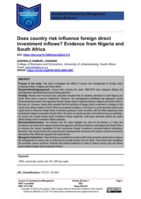 Does country risk influence foreign direct investment inflows? Evidence from Nigeria and South Africa