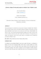 A literary critique of some poetic aspects in Jabulani ‘Sjava’ Hadebe’s music