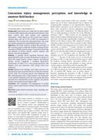 Concussion injury management, perception, and knowledge in amateur field hockey