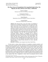 The three facets of xenophobia in post-apartheid South Africa: The migrant, the state, and the local citizen. A reflection