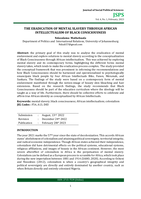 The eradication of mental slavery through African intellectualism of black consciousness