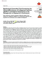 Randomized controlled trial comparing the clinical effectiveness of collagenase injection (Xiaflex ® ) and palmar fasciectomy in the management of dupuytren's contracture