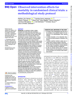 Observed intervention effects for mortality in randomised clinical trials: a methodological study protocol