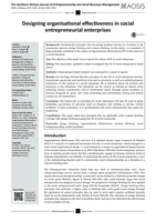 Designing organisational effectiveness in social entrepreneurial enterprises