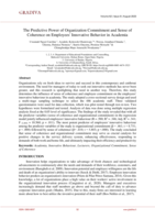The predictive power of organization commitment and sense of coherence on employees' innovative behavior in Academia