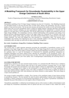 A modelling framework for groundwater sustainability in the upper orange catchment of South Africa