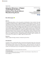 Adoption behaviour of digital technologies by firms: Evidence from South Africa’s manufacturing sector