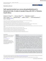 Self‐reported alcohol use versus phosphatidylethanol in behavioral trials: A study of people living with HIV in Tshwane, South Africa