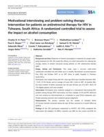 Motivational interviewing and problem-solving therapy intervention for patients on antiretroviral therapy for HIV in Tshwane, South Africa: A randomized controlled trial to assess the impact on alcohol consumption