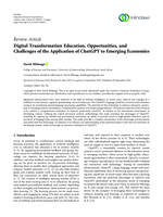 Digital transformation education, opportunities, and challenges of the application of ChatGPT to emerging economies