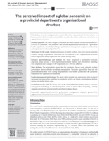 The perceived impact of a global pandemic on a provincial department’s organisational structure