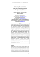 Evaluating the asymmetric effect and volatility persistence in the Nigerian stock market