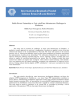 Public private partnerships to deal with water infrastructure challenges in Zimbabwe