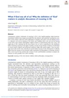What if God was all of us? Why the definition of ‘God’ matters in analytic discussions of meaning in life