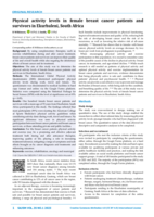 Physical activity levels in female breast cancer patients and survivors in Ekurhuleni, South Africa