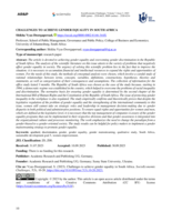 Challenges to achieve gender equality in South Africa