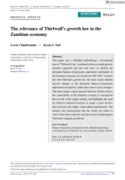 The relevance of Thirlwall's growth law in the Zambian economy