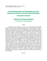 Harmful beneficence of psychological career assessment tools for social justice and equity: A narrative review