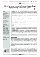 ESG performance measures for executive pay: Delphi inquiry strategy and experts’ opinion