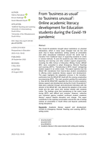 From ‘business as usual’ to ‘business unusual’: Online academic literacy development for Education students during the Covid-19 pandemic